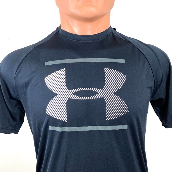 🌿Sale🌿 Under Armour Velocity Graphic Black Logo T Shirt Men Size L 1351777 001 - Picture 3 of 7